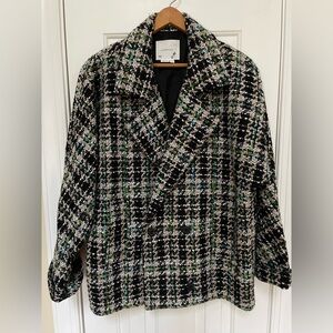 By Anthropologie Double-Breasted Tweed Coat - Size S